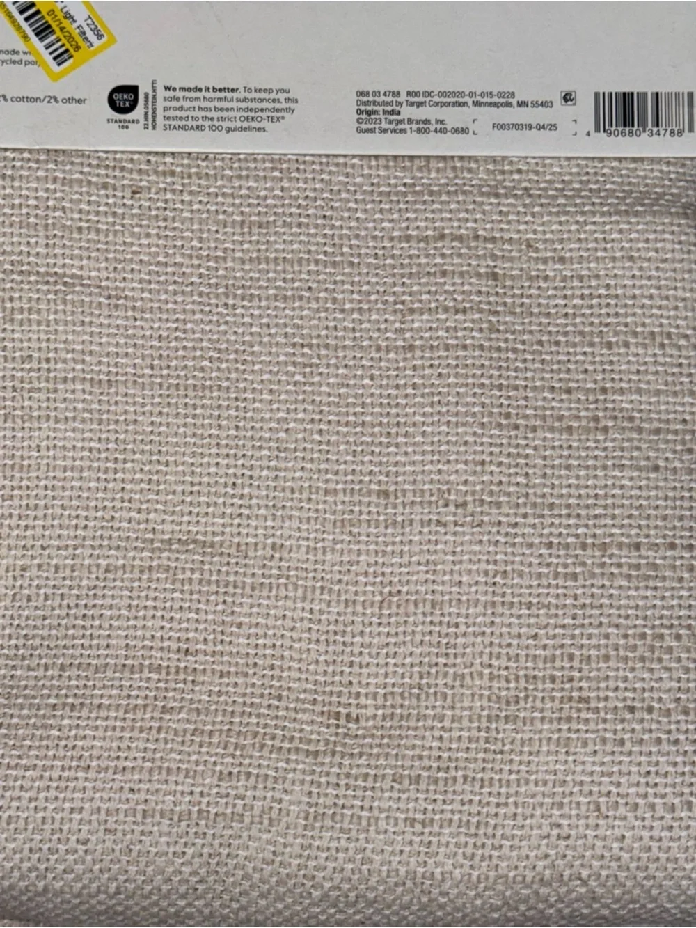 54”x95” Threshold Light Filtering Textured Window Curtain Panel in Cream NWT